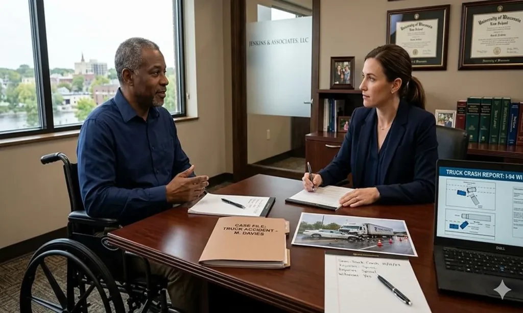 Truck accident legal representation helping injured victims secure compensation after serious commercial truck crashes and negligence cases.